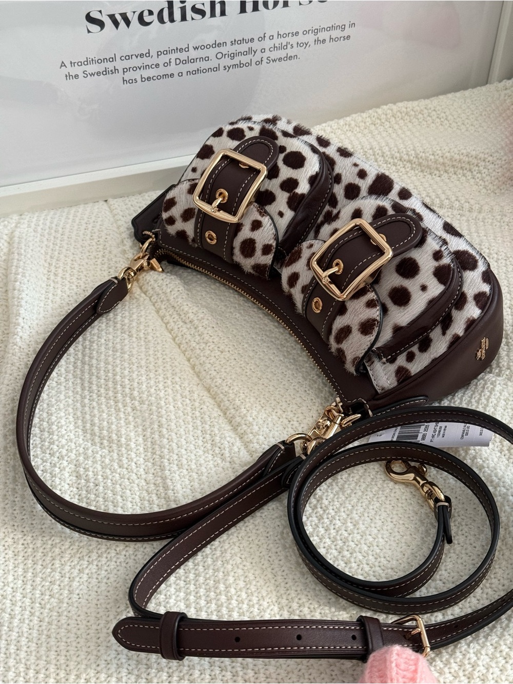 Coach Ashton Shoulder Bag In Haircalf Im/Dark Brown Chalk ces67 - Picture 8 of 10